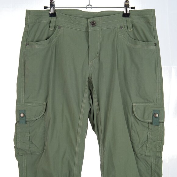Kuhl Green Hiking Pants Legendary Style 6065 Roll Tab Camping Women's 10 - Picture 2 of 6